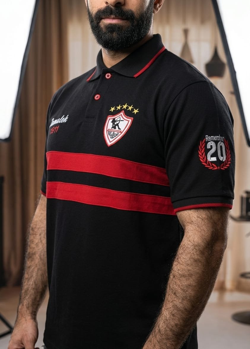 بولو الزمالك الاسود 2026 - الصورة 2